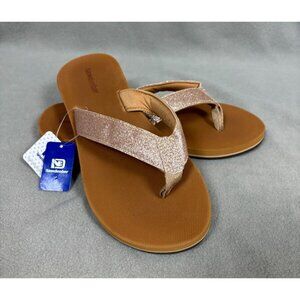 NewDenBer Women's Lightweight Arch Support Flip Flop Thong Sandals Tan 8  NWT's.